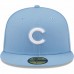 Chicago Cubs Men's New Era Sky Blue Logo White 59FIFTY Fitted Hat