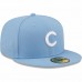 Chicago Cubs Men's New Era Sky Blue Logo White 59FIFTY Fitted Hat