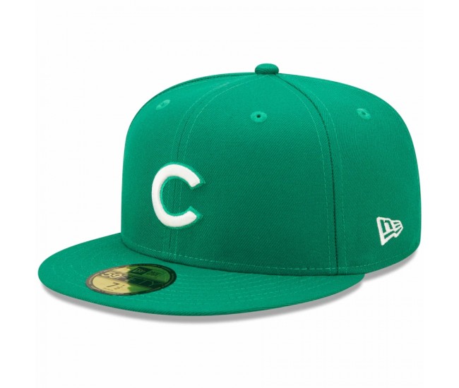 Chicago Cubs Men's New Era Kelly Green White Logo 59FIFTY Fitted Hat