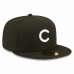 Chicago Cubs Men's New Era Black Team Logo 59FIFTY Fitted Hat