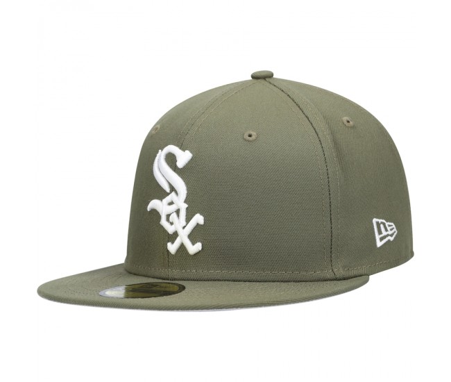 Chicago White Sox Men's New Era Olive Logo White 59FIFTY Fitted Hat