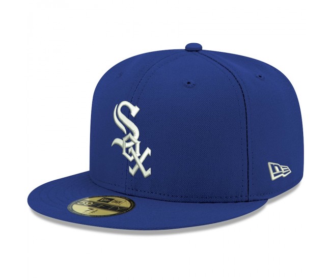 Chicago White Sox Men's New Era Royal Logo White 59FIFTY Fitted Hat