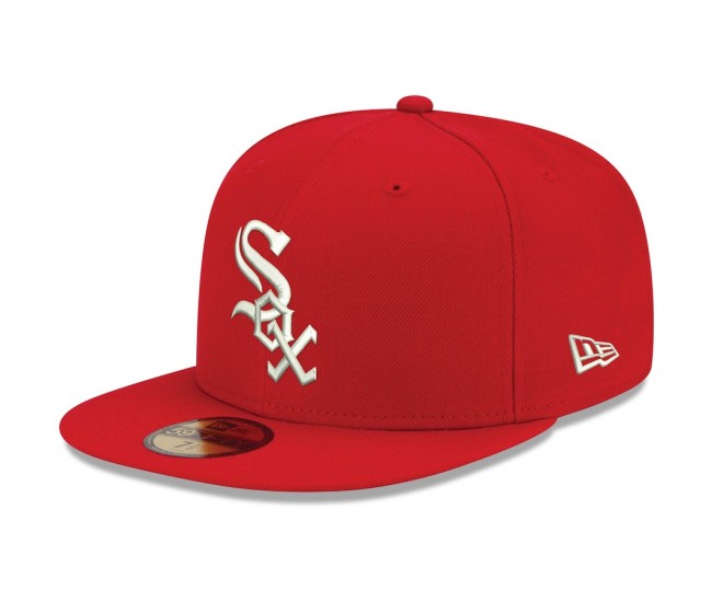 Chicago White Sox Men's New Era Red Logo White 59FIFTY Fitted Hat