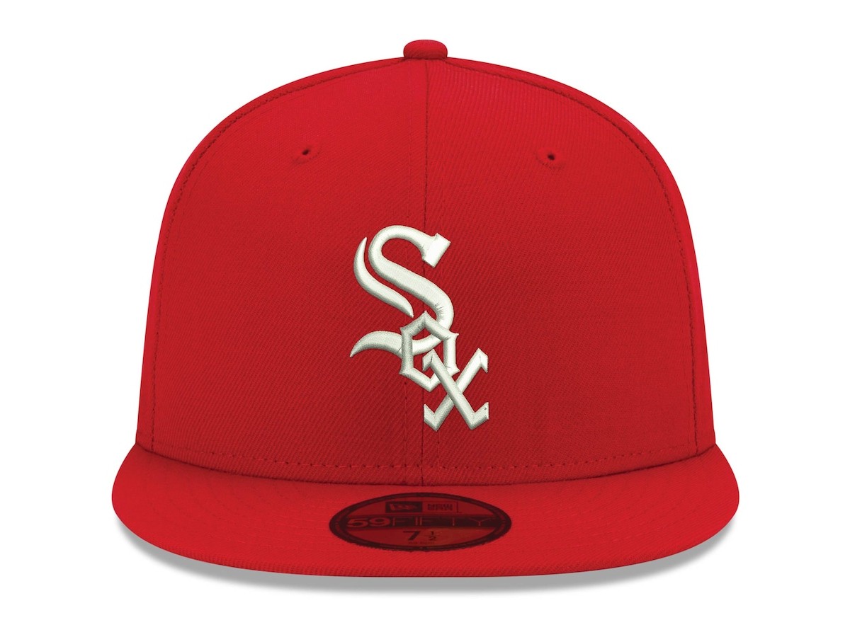 Chicago White Sox Men's New Era Red Logo White 59FIFTY Fitted Hat