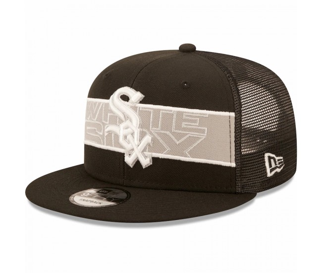 Chicago White Sox Men's New Era Black Tonal Band Trucker 9FIFTY Snapback Hat