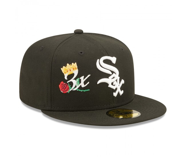 Chicago White Sox Men's New Era Black 3x World Series Champions Crown 59FIFTY Fitted Hat