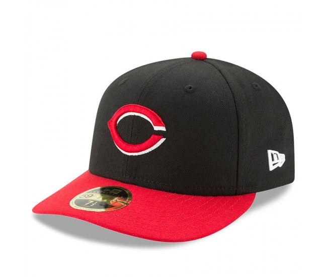 Cincinnati Reds Men's New Era Black /Red Alternate Authentic Collection On-Field Low Profile 59FIFTY Fitted Hat