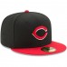 Cincinnati Reds Men's New Era Black/Red Alternate Authentic Collection On-Field 59FIFTY Fitted Hat