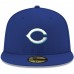 Cincinnati Reds Men's New Era Royal Logo White 59FIFTY Fitted Hat