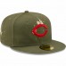 Cincinnati Reds Men's New Era Olive Splatter 59FIFTY Fitted Hat