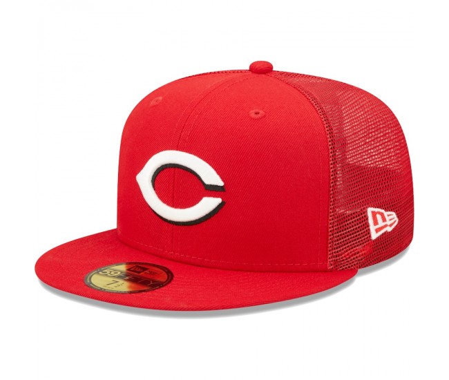 Cincinnati Reds Men's New Era Red Team On-Field Replica Mesh Back 59FIFTY Fitted Hat