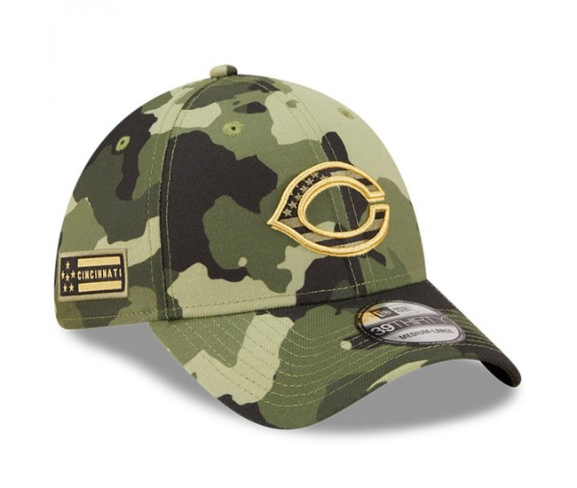 Cincinnati Reds Men's New Era Camo 2022 Armed Forces Day 39THIRTY Flex Hat