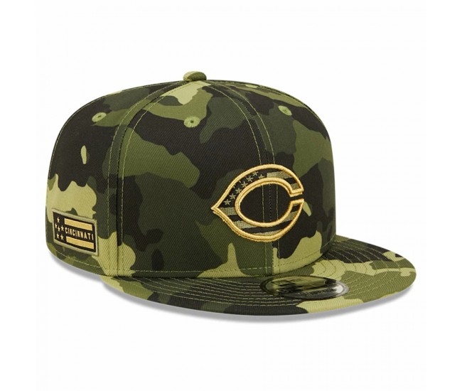 Cincinnati Reds Men's New Era Camo 2022 Armed Forces Day 9FIFTY Snapback Adjustable Hat