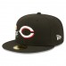 Cincinnati Reds Men's New Era Black 5x World Series Champions Crown 59FIFTY Fitted Hat