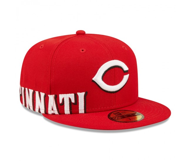 Cincinnati Reds Men's New Era Red Sidesplit 59FIFTY Fitted Hat