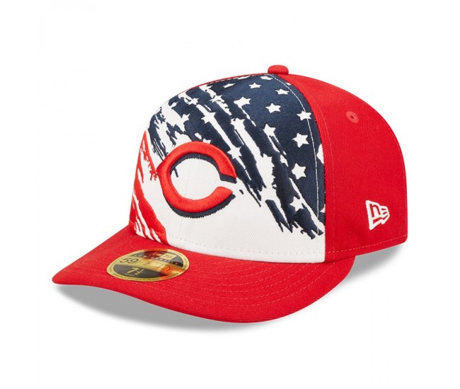 Cincinnati Reds Men's New Era Red 2022 4th of July Low Profile 59FIFTY Fitted Hat