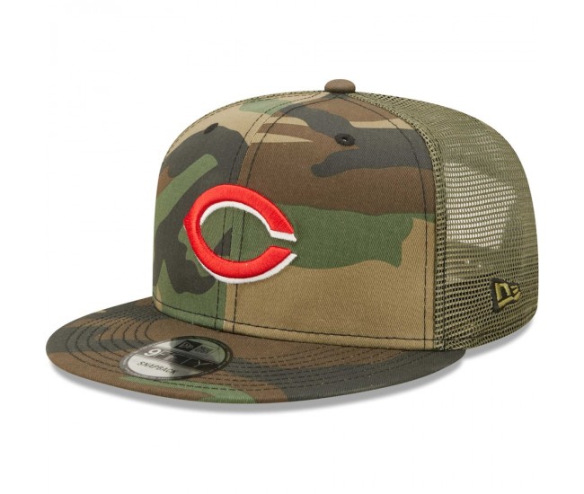 Cincinnati Reds Men's New Era Camo Trucker 9FIFTY Snapback Hat