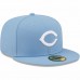 Cincinnati Reds Men's New Era Sky Blue Logo White 59FIFTY Fitted Hat