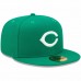 Cincinnati Reds Men's New Era Kelly Green White Logo 59FIFTY Fitted Hat