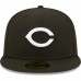 Cincinnati Reds Men's New Era Black Team Logo 59FIFTY Fitted Hat