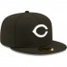 Cincinnati Reds Men's New Era Black Team Logo 59FIFTY Fitted Hat