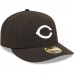 Cincinnati Reds Men's New Era Black & White Low Profile 59FIFTY Fitted Hat