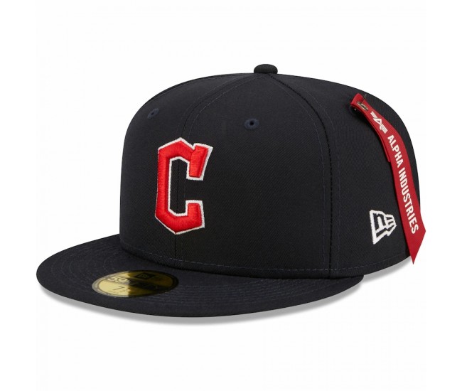 Cleveland Guardians Men's New Era x Alpha Industries Navy 59FIFTY Fitted Hat