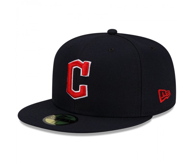 Cleveland Guardians Men's New Era Navy Road Authentic Collection On-Field 59FIFTY Fitted Hat