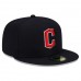 Cleveland Guardians Men's New Era Navy Road Authentic Collection On-Field 59FIFTY Fitted Hat