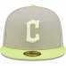 Cleveland Guardians Men's New Era Gray/Green Team Logo Cyber 59FIFTY Fitted Hat