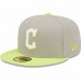 Cleveland Guardians Men's New Era Gray/Green Team Logo Cyber 59FIFTY Fitted Hat