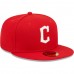 Cleveland Guardians Men's New Era Red Logo 59FIFTY Fitted Hat