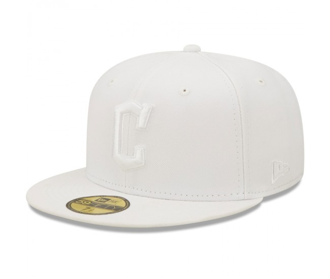 Cleveland Guardians Men's New Era White on White 59FIFTY Fitted Hat