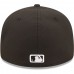 Men's Cleveland Guardians New Era Black & White Low Profile 59FIFTY Fitted Hat