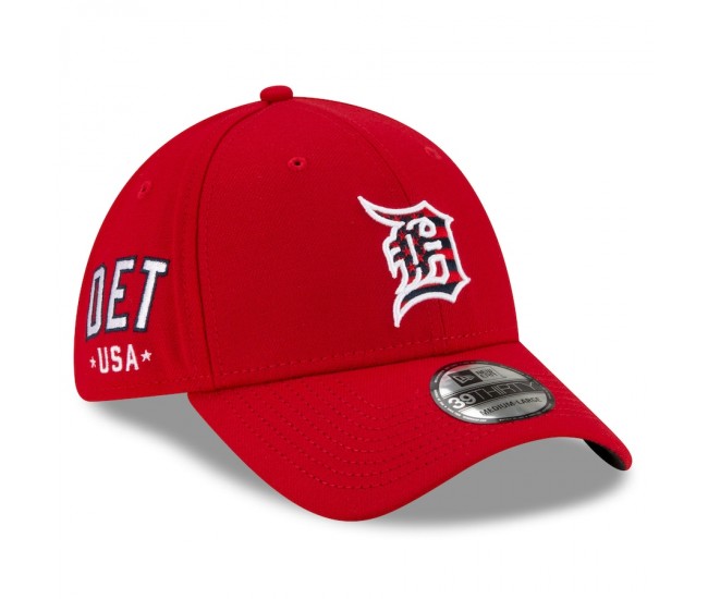 Detroit Tigers Men's New Era Red 4th of July 39THIRTY Flex Hat