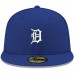 Detroit Tigers Men's New Era Royal Logo White 59FIFTY Fitted Hat