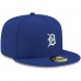 Detroit Tigers Men's New Era Royal Logo White 59FIFTY Fitted Hat