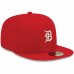 Detroit Tigers Men's New Era Red Logo White 59FIFTY Fitted Hat