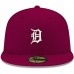 Detroit Tigers Men's New Era Cardinal Logo White 59FIFTY Fitted Hat