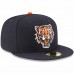 Detroit Tigers Men's New Era Navy Cooperstown Collection Logo 59FIFTY Fitted Hat