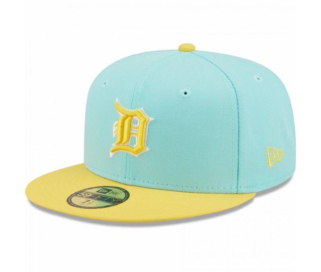 Detroit Tigers Men's New Era Turquoise/Yellow Spring Color Pack Two-Tone 59FIFTY Fitted Hat