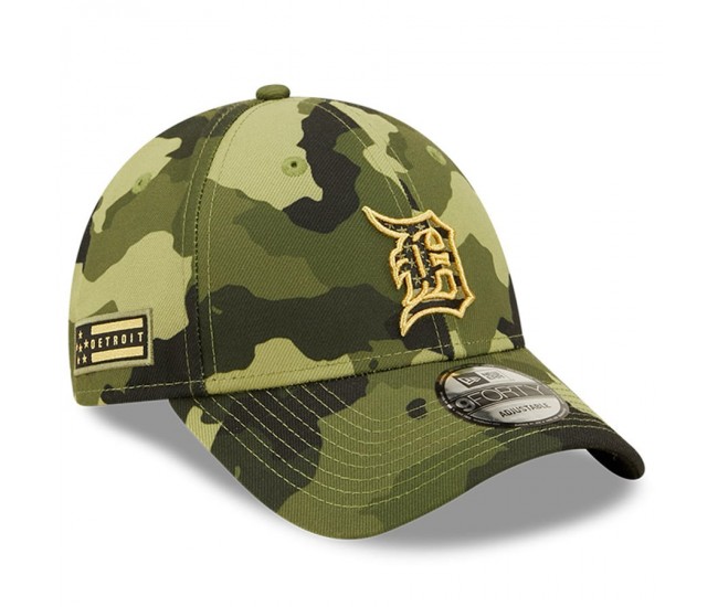 Detroit Tigers Men's New Era Camo 2022 Armed Forces Day 9FORTY Snapback Adjustable Hat