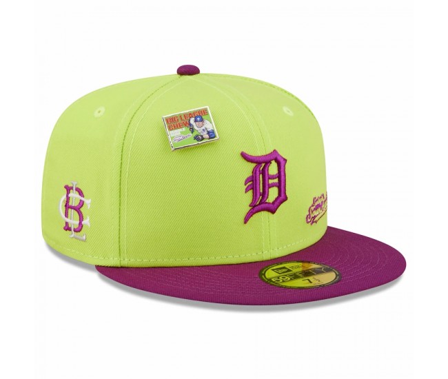 Detroit Tigers Men's New Era Green/Purple MLB x Big League Chew Swingin' Sour Apple Flavor Pack 59FIFTY Fitted Hat