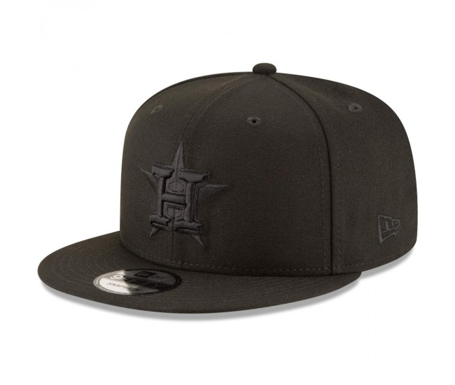 Houston Astros New Era Black on Black 9FIFTY Team Snapback Adjustable Hat - Black