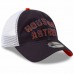 Houston Astros Men's New Era Navy Frayed Wordmark Trucker 9TWENTY Adjustable Hat