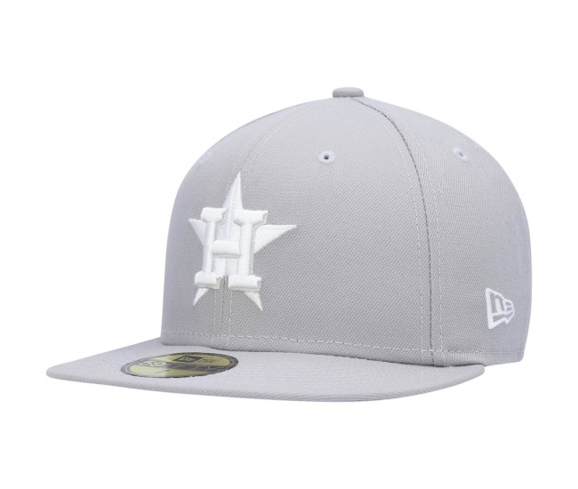 Houston Astros Men's New Era Gray Logo White 59FIFTY Fitted Hat