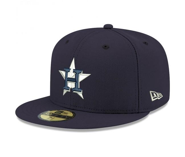 Houston Astros Men's New Era Navy Logo White 59FIFTY Fitted Hat