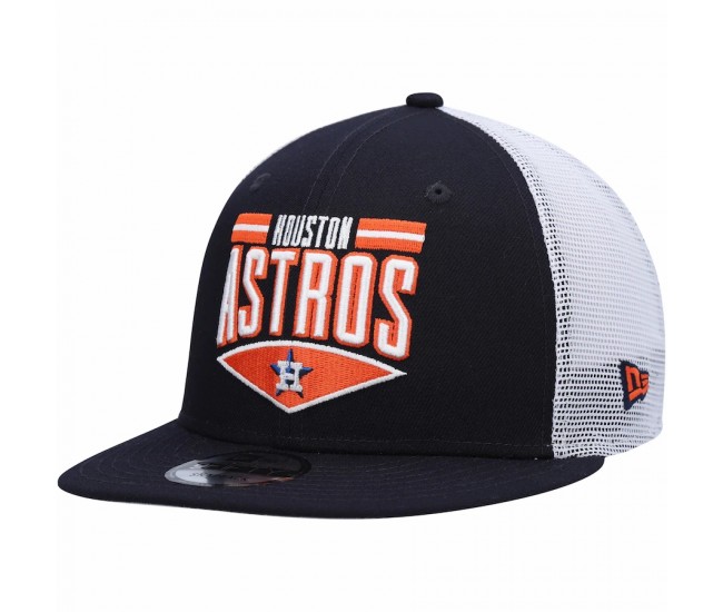 Houston Astros Men's New Era Navy/White Base Trucker 9FIFTY Snapback Hat