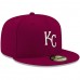 Kansas City Royals Men's New Era Cardinal Logo White 59FIFTY Fitted Hat