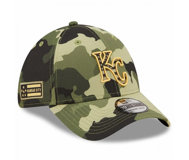 Kansas City Royals Men's New Era Camo 2022 Armed Forces Day 39THIRTY Flex Hat